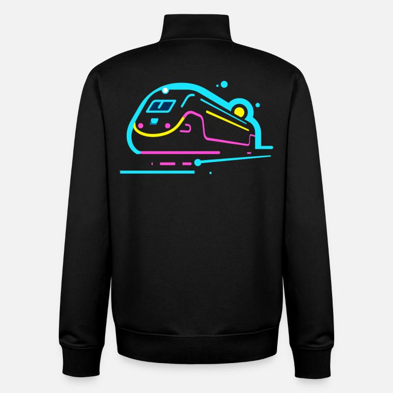 Train Comic Look - Unisex Organic Zip Sweatshirt by Stanley/Stella - black