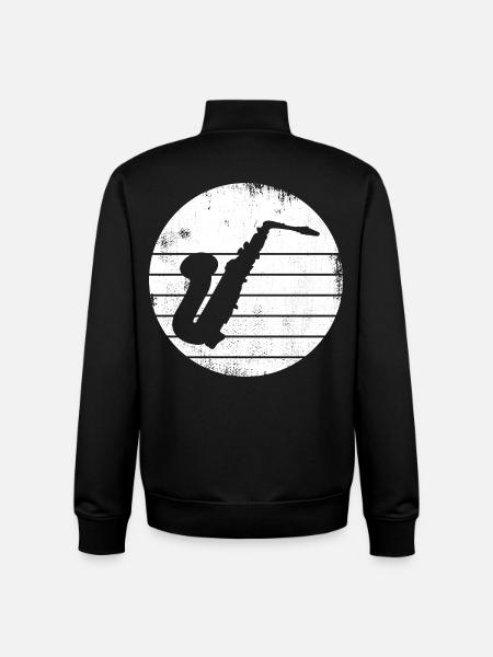 Saxophone Drawing - Unisex Organic Zip Sweatshirt by Stanley/Stella - black