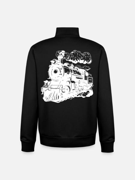 Locomotive Graphics - Unisex Organic Zip Sweatshirt by Stanley/Stella - black