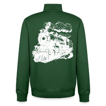 Locomotive Graphics - Unisex Organic Zip Sweatshirt by Stanley/Stella - bottle green - Back - AI Model Male 185 dark (185cm)