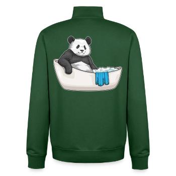 Panda Bathing Bathtub - Unisex Organic Zip Sweatshirt by Stanley/Stella - bottle green - Back - AI Model Male 185 dark (185cm)
