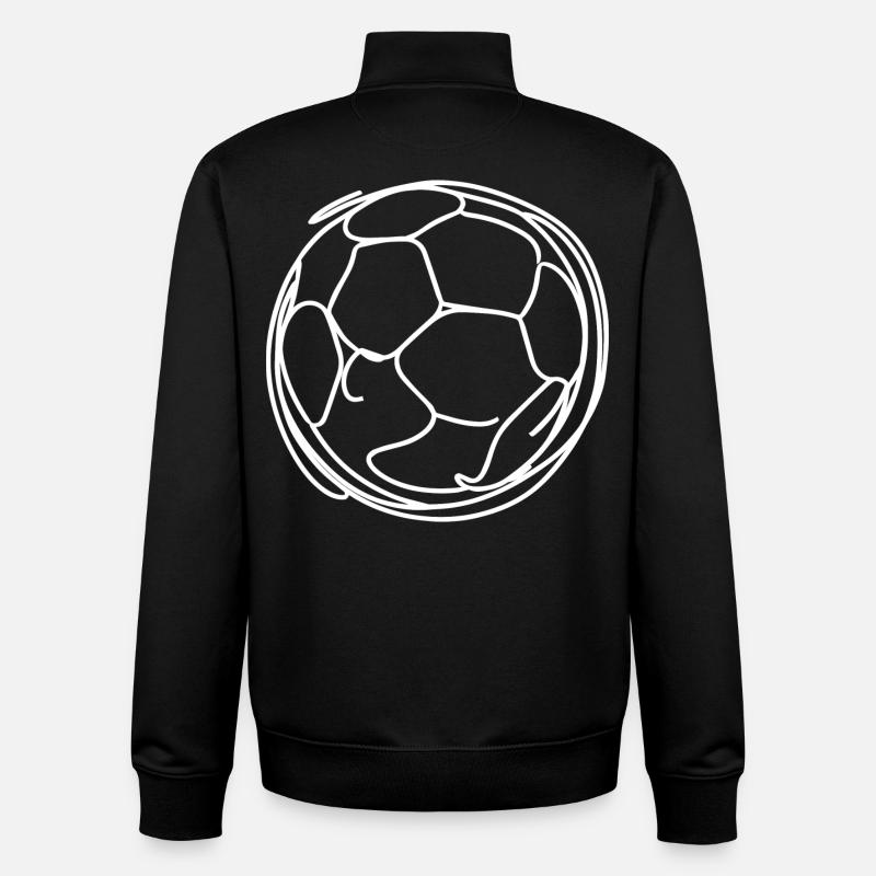 Dessin de football - Sweat zippé unisexe en coton bio Stanley/Stella - noir