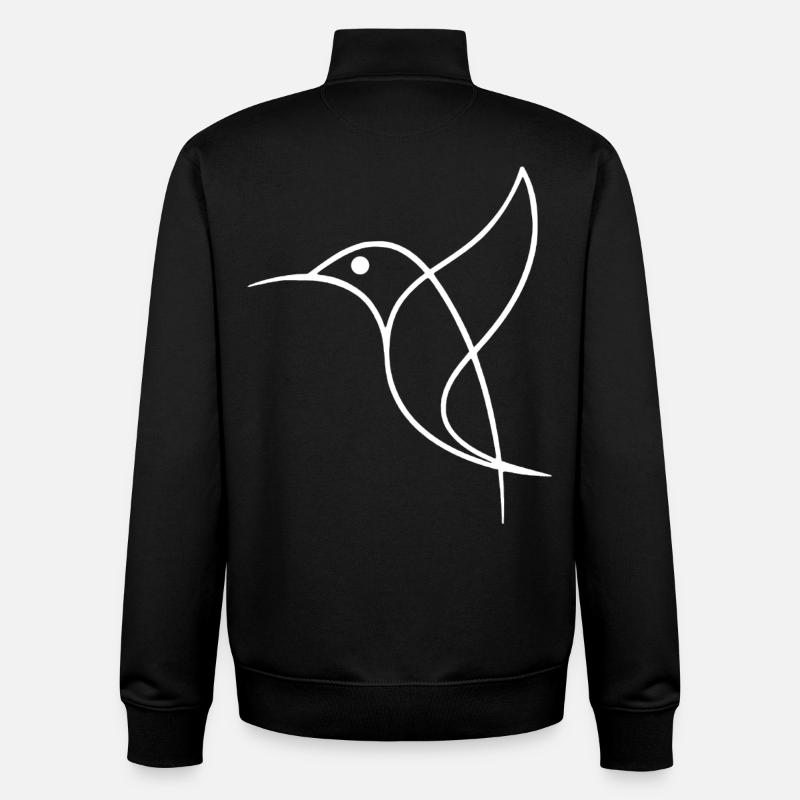 Croquis d'un oiseau blanc - Sweat zippé unisexe en coton bio Stanley/Stella - noir