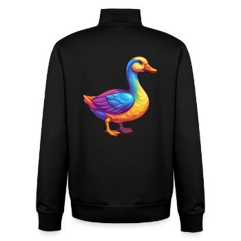Gans Bunte Kawaii Cartoon Figur Clipart - Unisex Organic Zip Sweatshirt von Stanley/Stella - Schwarz - Hinten - AI Model Male 185 light (185cm)