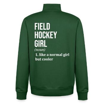 Field Hockey - Unisex Organic Zip Sweatshirt by Stanley/Stella - bottle green - Back - AI Model Male 185 dark (185cm)