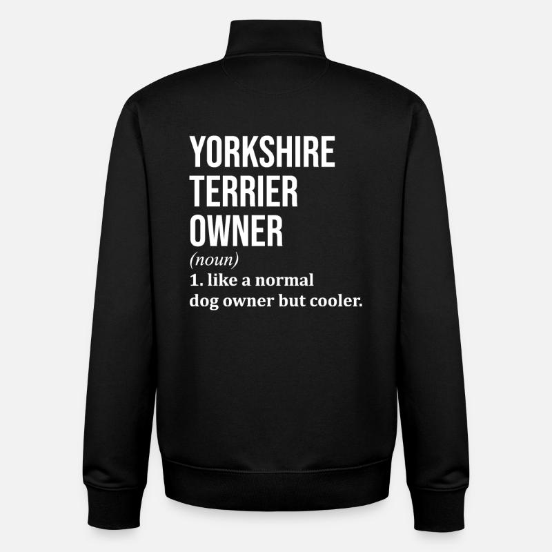 Yorkshire terrier - Sweat zippé unisexe en coton bio Stanley/Stella - noir