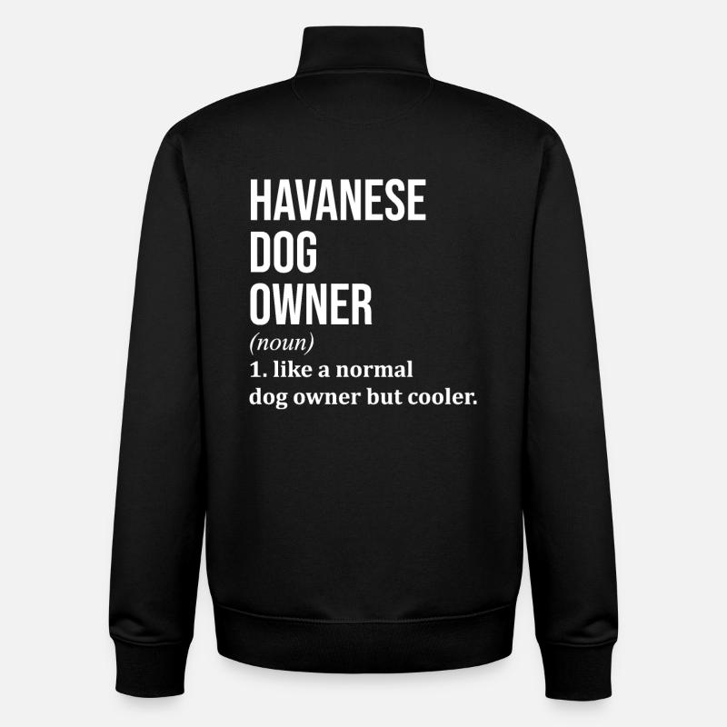 Havanese - Unisex Organic Zip Sweatshirt by Stanley/Stella - black