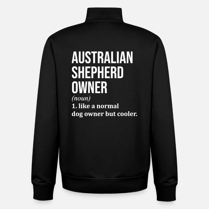 Berger australien - Sweat zippé unisexe en coton bio Stanley/Stella - noir