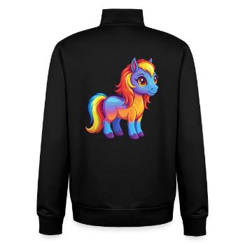 Pony Bunte Kawaii Cartoon Figur Clipart - Unisex Organic Zip Sweatshirt von Stanley/Stella - Schwarz - Hinten - AI Model Male 185 light (185cm)