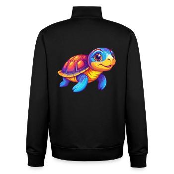 Schildkröte Bunte Kawaii Cartoon Figur Clipart - Unisex Organic Zip Sweatshirt von Stanley/Stella - Schwarz - Hinten - AI Model Male 185 light (185cm)