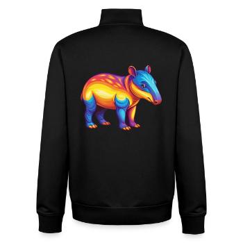 Tapir Colorful Kawaii Cartoon Character Clipart - Unisex Organic Zip Sweatshirt by Stanley/Stella - black - Back - AI Model Male 185 light (185cm)