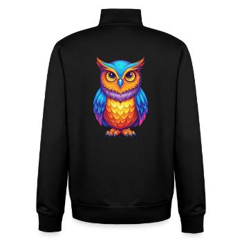 Eule Bunte Kawaii Cartoon Figur Clipart - Unisex Organic Zip Sweatshirt von Stanley/Stella - Schwarz - Hinten - AI Model Male 185 light (185cm)