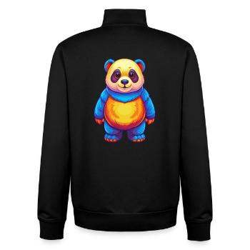 Panda Colorful Kawaii Cartoon Character Clipart - Unisex Organic Zip Sweatshirt by Stanley/Stella - black - Back - AI Model Male 185 light (185cm)