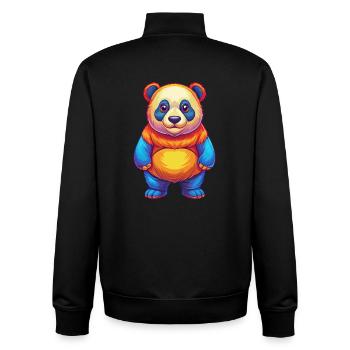 Panda Colorful Kawaii Cartoon Character Clipart - Unisex Organic Zip Sweatshirt by Stanley/Stella - black - Back - AI Model Male 185 light (185cm)