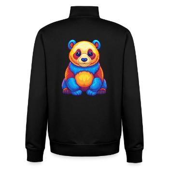 Panda Colorful Kawaii Cartoon Character Clipart - Unisex Organic Zip Sweatshirt by Stanley/Stella - black - Back - AI Model Male 185 light (185cm)