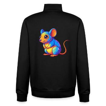 Mouse Colorful Kawaii Cartoon Character Clipart - Unisex Organic Zip Sweatshirt by Stanley/Stella - black - Back - AI Model Male 185 light (185cm)