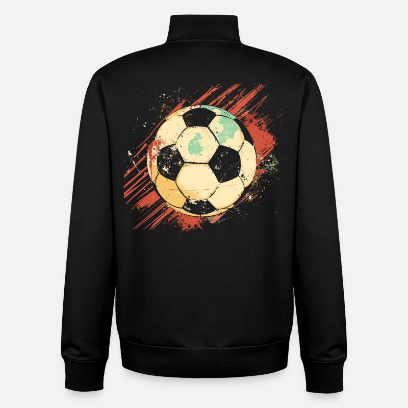 Graphismes de football - Sweat zippé unisexe en coton bio Stanley/Stella - noir