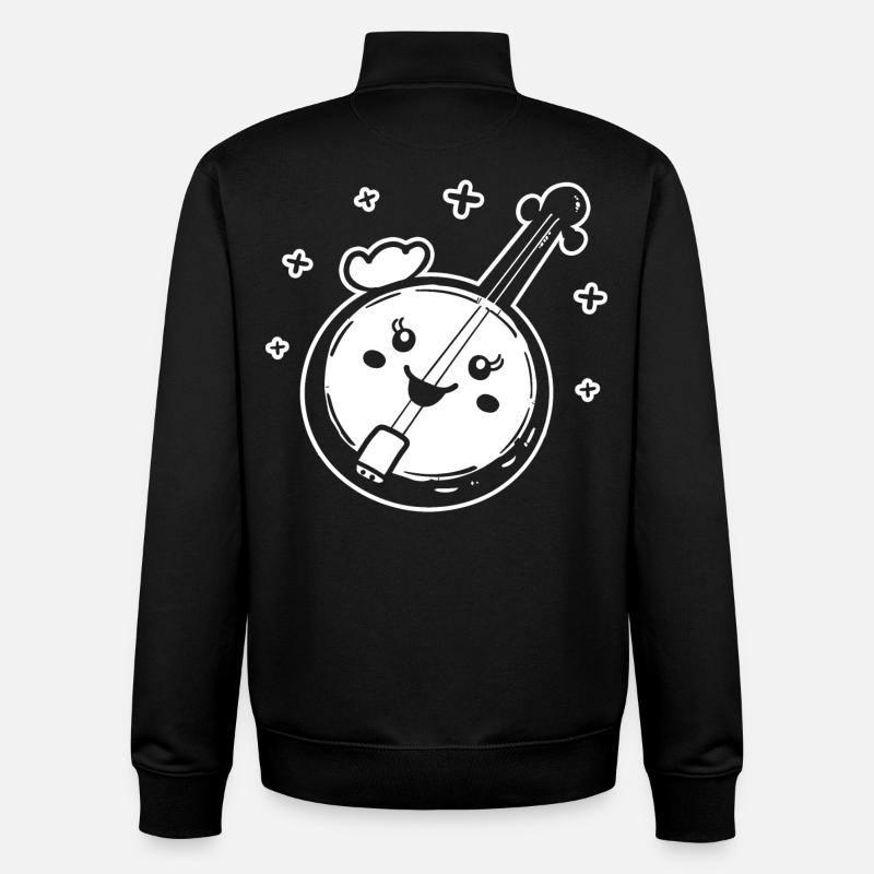 Style de dessin animé banjo - Sweat zippé unisexe en coton bio Stanley/Stella - noir