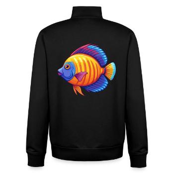 Kaiser Kaiserfisch Bunte Kawaii Cartoon Clipart - Unisex Organic Zip Sweatshirt von Stanley/Stella - Schwarz - Hinten - AI Model Male 185 light (185cm)