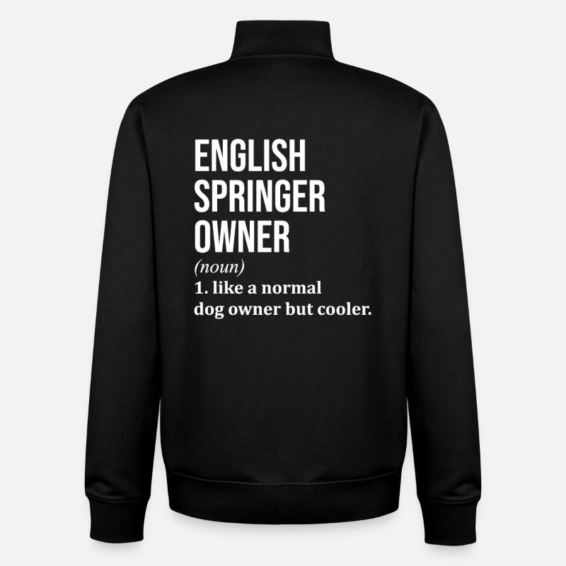 English Springer - Unisex Organic Zip Sweatshirt by Stanley/Stella - black