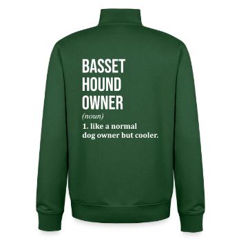 Basset Hound - Unisex Organic Zip Sweatshirt by Stanley/Stella - bottle green - Back - AI Model Male 185 dark (185cm)