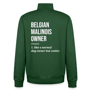 Belgian Malinois - Unisex Organic Zip Sweatshirt by Stanley/Stella - bottle green - Back - AI Model Male 185 dark (185cm)