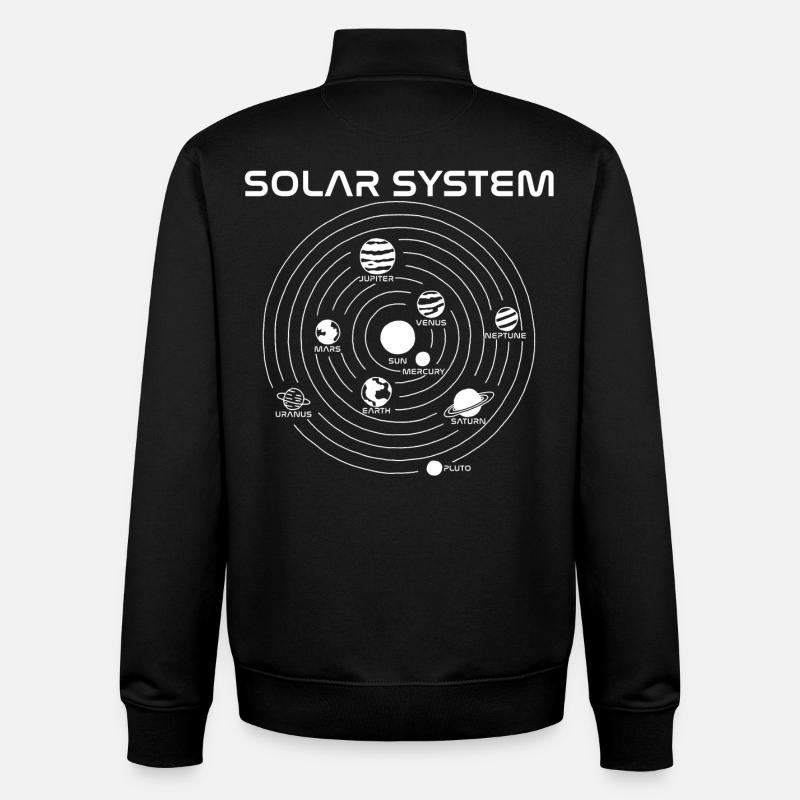 Carte du système solaire (blanc) - Sweat zippé unisexe en coton bio Stanley/Stella - noir
