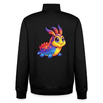 Limace de mer Kawaii coloré dessin animé Animal marin - Sweat zippé unisexe en coton bio Stanley/Stella - noir - Dos - AI Model Male 185 light (185cm)