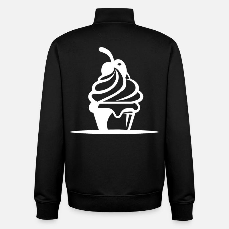 Graphique de crème glacée - Sweat zippé unisexe en coton bio Stanley/Stella - noir