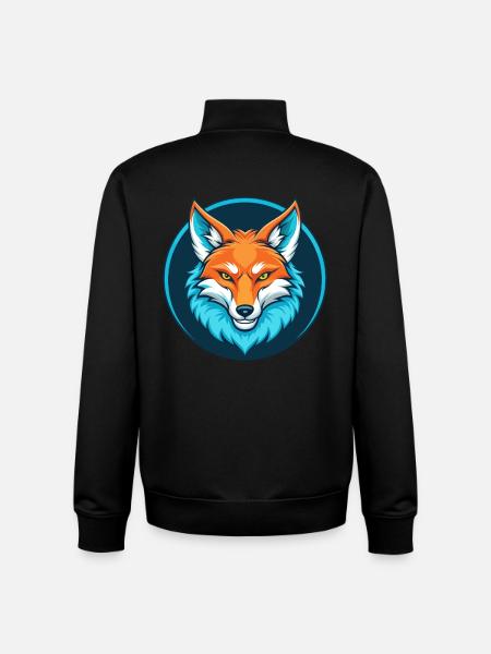 prærieulv, sød, kawaii, tegneserie, clipart, dyr, kæledyr, logo - Stanley/Stella unisex sweatshirt med lynlås i økologisk - sort