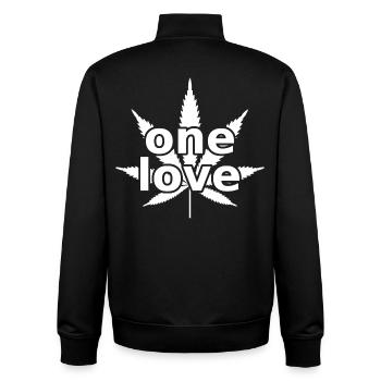 Cannabis One Love - Unisex Organic Zip Sweatshirt von Stanley/Stella - Schwarz - Hinten - AI Model Male 185 light (185cm)