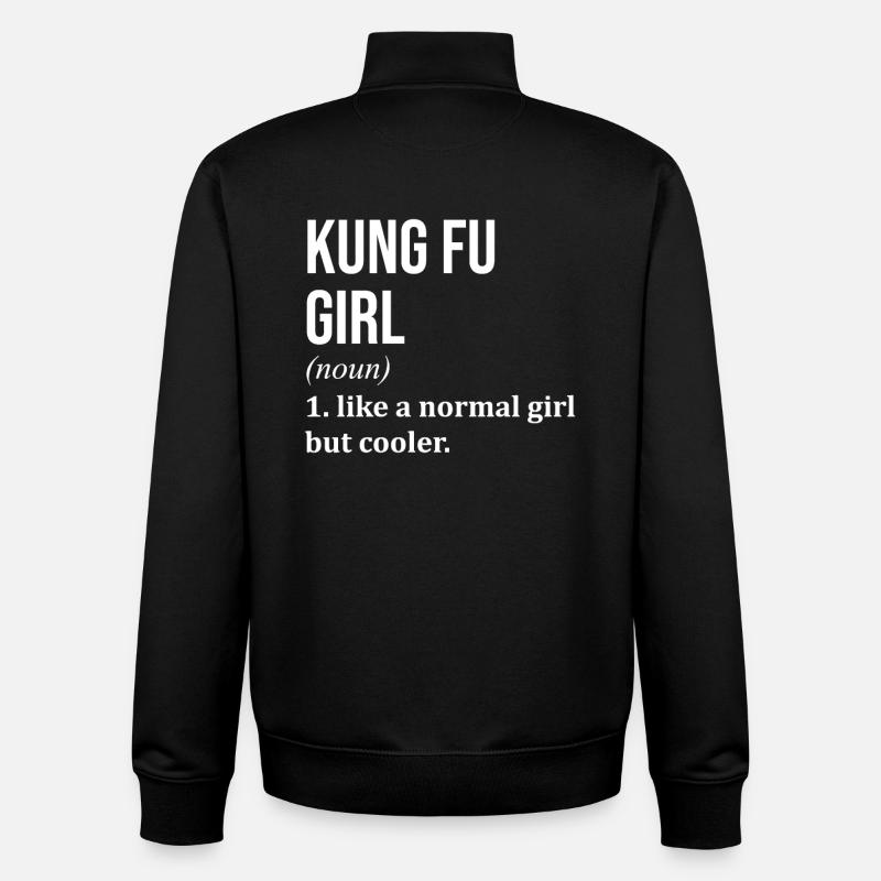 kung-fu - Sweat zippé unisexe en coton bio Stanley/Stella - noir