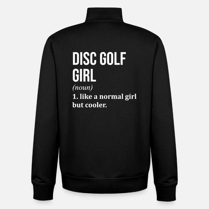 Disc golf - Sweat zippé unisexe en coton bio Stanley/Stella - noir