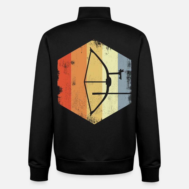 Retro Archery - Unisex Organic Zip Sweatshirt by Stanley/Stella - black