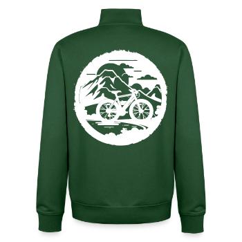 Graphiques de VTT - Sweat zippé unisexe en coton bio Stanley/Stella - vert bouteille - Dos - AI Model Male 185 dark (185cm)