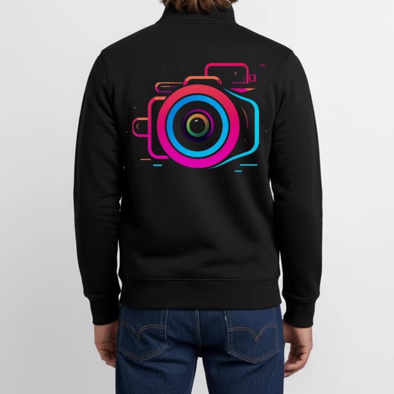 Caméra style Synthwave Sweat zippé unisexe en coton bio Stanley/Stella