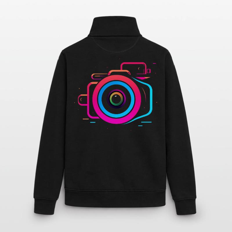 Caméra style Synthwave Sweat zippé unisexe en coton bio Stanley/Stella