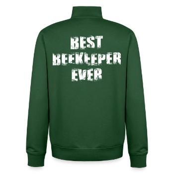 Apiculteurs drôles - Sweat zippé unisexe en coton bio Stanley/Stella - vert bouteille - Dos - AI Model Male 185 dark (185cm)