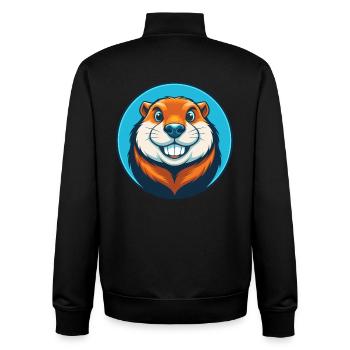 Gopher Cute Kawaii Cartoon Clipart Animal Pet Logo - Unisex Organic Zip Sweatshirt by Stanley/Stella - black - Back - AI Model Male 185 light (185cm)