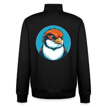 Sparrow Cute Funny Kawaii Cartoon Animal Pet Logo - Unisex Organic Zip Sweatshirt by Stanley/Stella - black - Back - AI Model Male 185 light (185cm)
