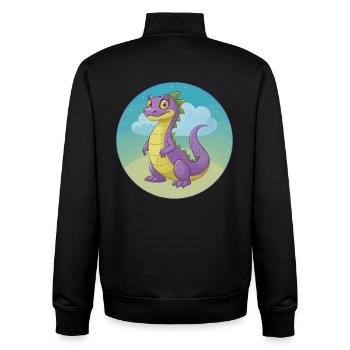 Basilisk Niedliche Kawaii Cartoon Clipart Tier Haustier - Unisex Organic Zip Sweatshirt von Stanley/Stella - Schwarz - Hinten - AI Model Male 185 light (185cm)