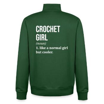crochet - Sweat zippé unisexe en coton bio Stanley/Stella - vert bouteille - Dos - AI Model Male 185 dark (185cm)