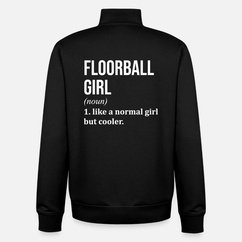 Floorball - Sweat zippé unisexe en coton bio Stanley/Stella - noir