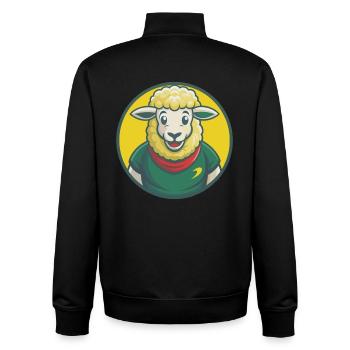 Schaf Niedlich Kawaii Cartoon Clipart Haustier Tier - Unisex Organic Zip Sweatshirt von Stanley/Stella - Schwarz - Hinten - AI Model Male 185 light (185cm)