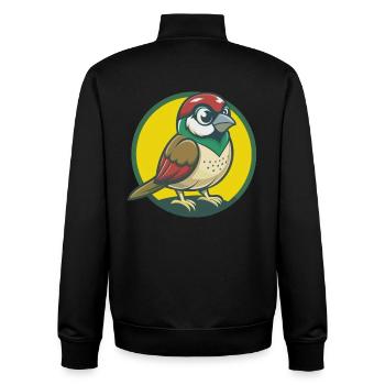 Sparrow Cute Kawaii Cartoon Clipart Pet Animal - Unisex Organic Zip Sweatshirt by Stanley/Stella - black - Back - AI Model Male 185 light (185cm)