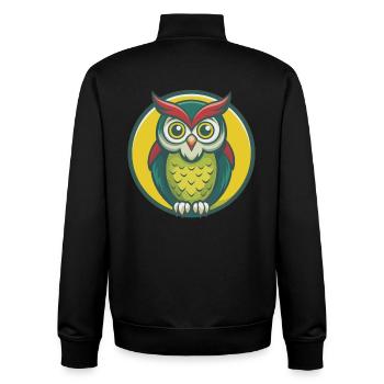Eule Niedlich Kawaii Cartoon Clipart Haustier Tier - Unisex Organic Zip Sweatshirt von Stanley/Stella - Schwarz - Hinten - AI Model Male 185 light (185cm)