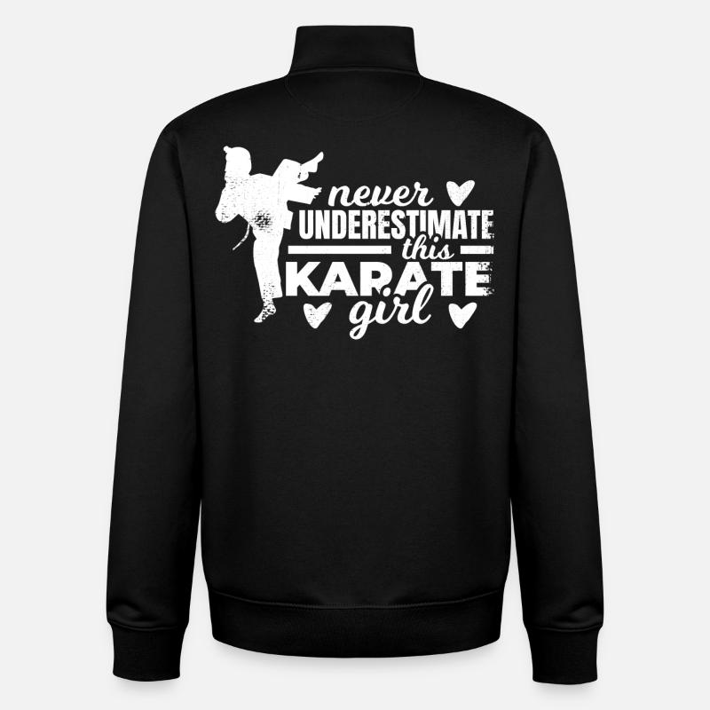 Karaté Filles - Sweat zippé unisexe en coton bio Stanley/Stella - noir
