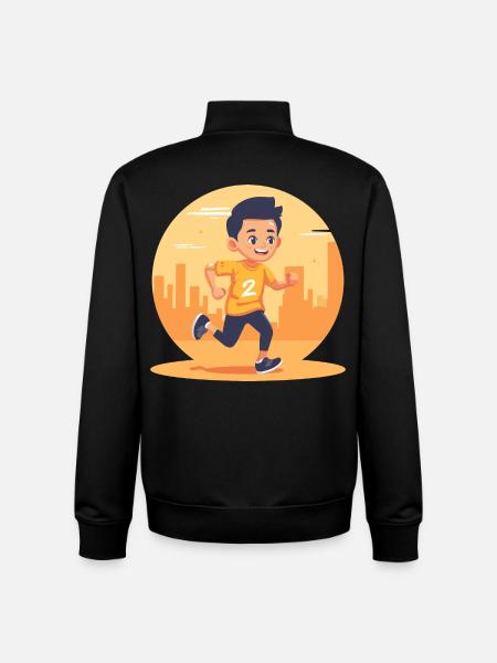 Marathon Boy Graphic - Unisex Organic Zip Sweatshirt by Stanley/Stella - black