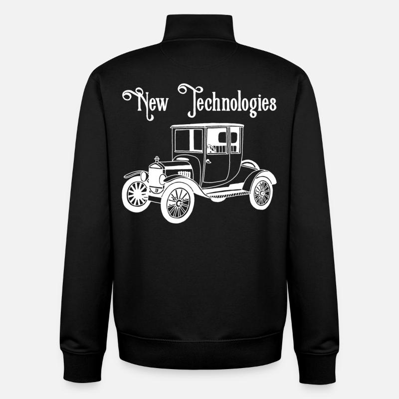 Weißes altes Oldtimer-Auto - Unisex Organic Zip Sweatshirt von Stanley/Stella - Schwarz
