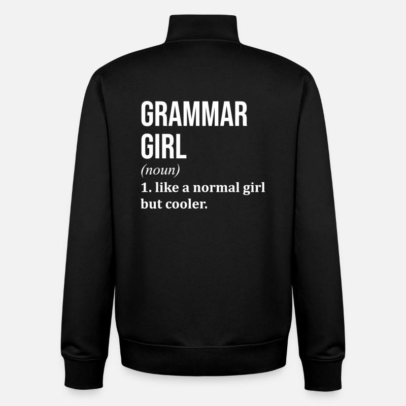 Grammar - Unisex Organic Zip Sweatshirt by Stanley/Stella - black